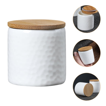 Jar Tea Ceramic Canister Storage Container Canisters Kitchen Sealed Sugar Food Coffee Sets Seasoning Candy White Tin