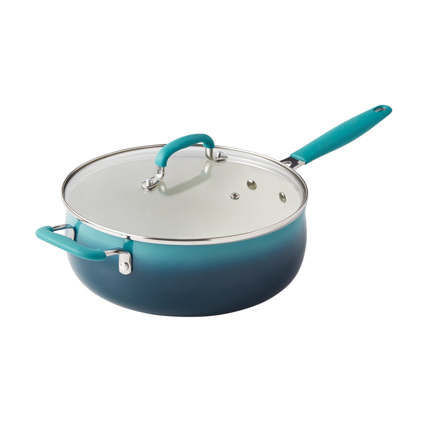 The Pioneer Woman 12-Pieces Porcelain Enamel Classic Ceramic Cookware Set, Ombre Teal