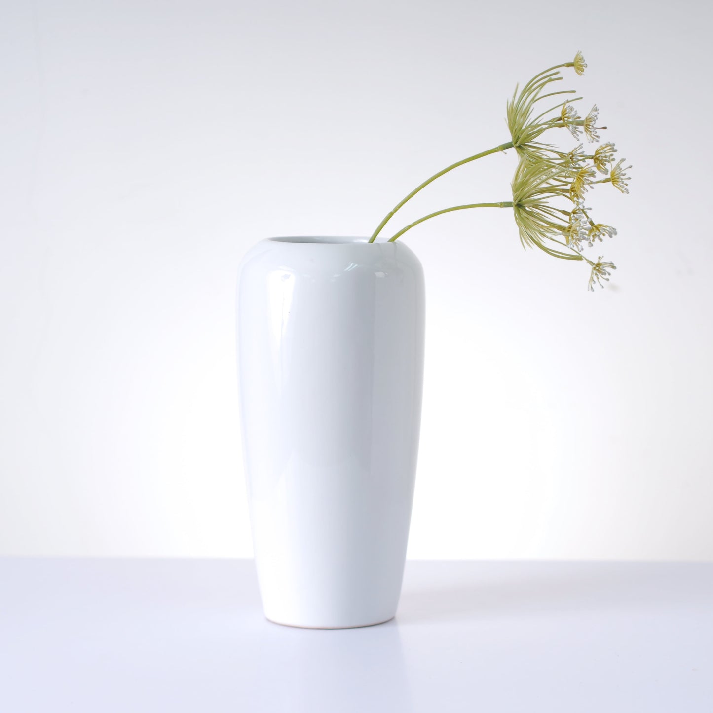 Elegant Expressions by Hosley Traditional Shape White Floral Design Ceramic Vase