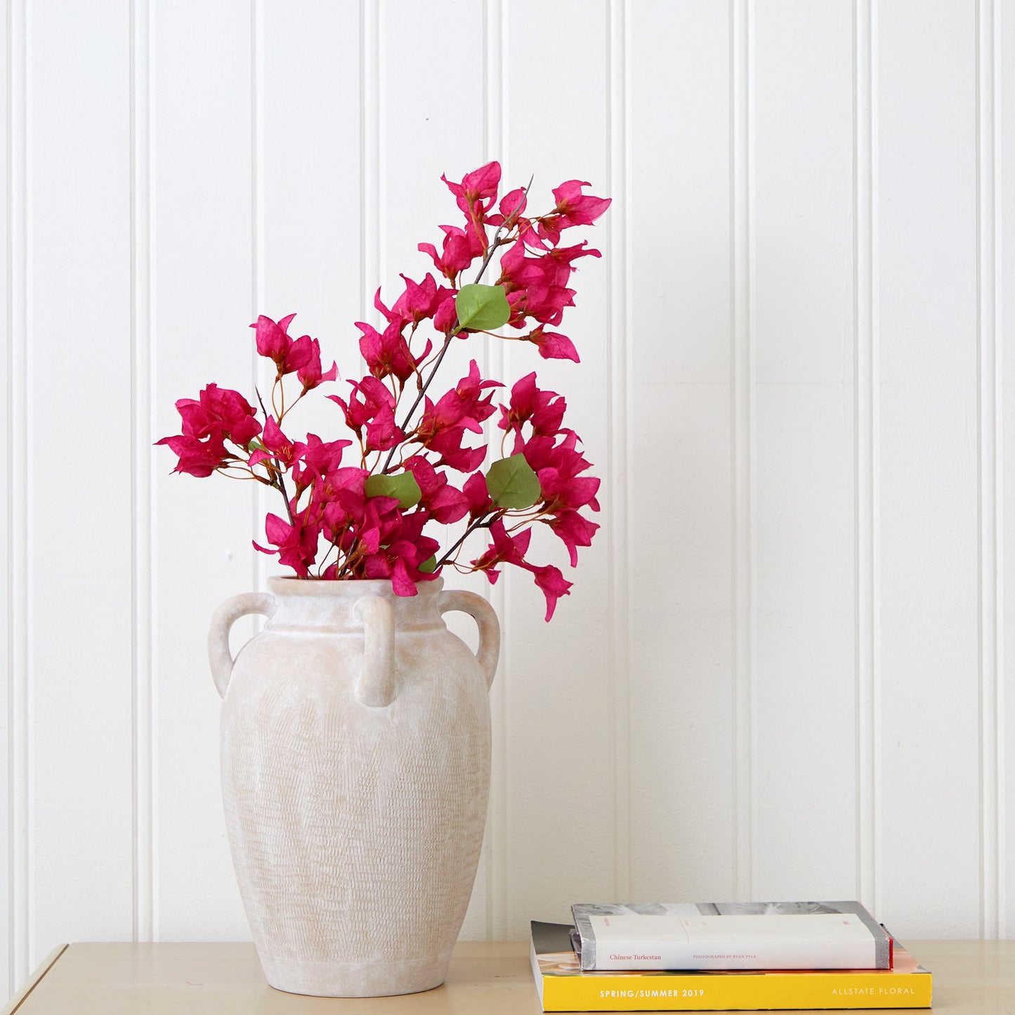 Mainstays 12" White Washed Textured Ceramic Vase