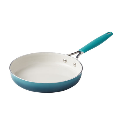 The Pioneer Woman 12-Pieces Porcelain Enamel Classic Ceramic Cookware Set, Ombre Teal