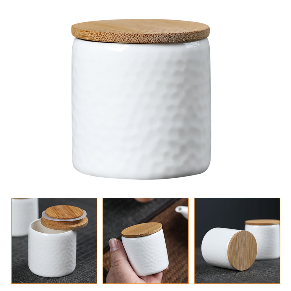 Jar Tea Ceramic Canister Storage Container Canisters Kitchen Sealed Sugar Food Coffee Sets Seasoning Candy White Tin