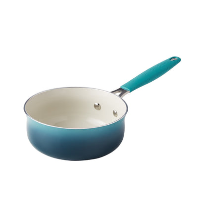 The Pioneer Woman 12-Pieces Porcelain Enamel Classic Ceramic Cookware Set, Ombre Teal